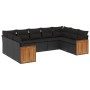 8-teiliges Gartensofa-Set und schwarze synthetische Rattankissen von , Gartensets - Ref: Foro24-3260354, Preis: 593,76 €, Rab...
