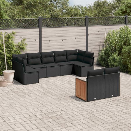 8-teiliges Gartensofa-Set und schwarze synthetische Rattankissen von , Gartensets - Ref: Foro24-3260368, Preis: 593,76 €, Rab...