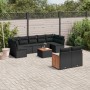 Gartensofa-Set 10-teilig mit schwarzen synthetischen Rattankissen von , Gartensets - Ref: Foro24-3260375, Preis: 633,82 €, Ra...
