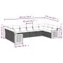 Garden sofa set 10 pieces with black synthetic rattan cushions by , Garden sets - Ref: Foro24-3260404, Price: 599,07 €, Disco...