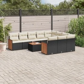 11-piece garden sofa set and black synthetic rattan cushions by , Garden sets - Ref: Foro24-3260425, Price: 637,39 €, Discoun...