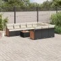 11-teiliges Gartensofa-Set und schwarze synthetische Rattankissen von , Gartensets - Ref: Foro24-3260425, Preis: 637,39 €, Ra...