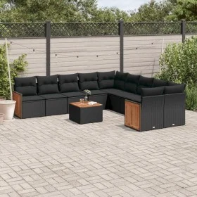 11-teiliges Gartensofa-Set und schwarze synthetische Rattankissen von , Gartensets - Ref: Foro24-3260438, Preis: 651,57 €, Ra...