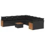 11-teiliges Gartensofa-Set und schwarze synthetische Rattankissen von , Gartensets - Ref: Foro24-3260438, Preis: 651,57 €, Ra...