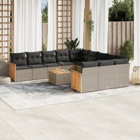 12-teiliges Gartensofa-Set mit grauen synthetischen Rattankissen von , Gartensets - Ref: Foro24-3260520, Preis: 751,40 €, Rab...