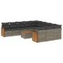 12-piece garden sofa set with gray synthetic rattan cushions by , Garden sets - Ref: Foro24-3260520, Price: 777,59 €, Discoun...