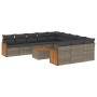 12-teiliges Gartensofa-Set mit grauen synthetischen Rattankissen von , Gartensets - Ref: Foro24-3260520, Preis: 751,40 €, Rab...