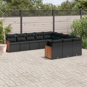 11-piece garden sofa set and black synthetic rattan cushions by , Garden sets - Ref: Foro24-3260508, Price: 687,99 €, Discoun...