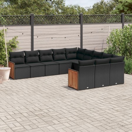 11-piece garden sofa set and black synthetic rattan cushions by , Garden sets - Ref: Foro24-3260508, Price: 687,99 €, Discoun...