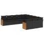 11-teiliges Gartensofa-Set und schwarze synthetische Rattankissen von , Gartensets - Ref: Foro24-3260508, Preis: 679,55 €, Ra...