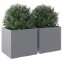 Planters 2 units silver galvanized steel 49x47x46 cm by , Pots and planters - Ref: Foro24-841570, Price: 73,48 €, Discount: %