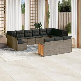 Gartensofa-Set mit Kissen, 13-teilig, graues synthetisches Rattan von , Gartensets - Ref: Foro24-3260541, Preis: 833,09 €, Ra...