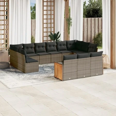Gartensofa-Set mit Kissen, 13-teilig, graues synthetisches Rattan von , Gartensets - Ref: Foro24-3260541, Preis: 833,09 €, Ra...