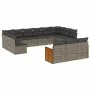 Gartensofa-Set mit Kissen, 13-teilig, graues synthetisches Rattan von , Gartensets - Ref: Foro24-3260541, Preis: 833,09 €, Ra...