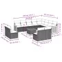 Garden sofa and cushion set 13 pieces black synthetic rattan by , Garden sets - Ref: Foro24-3260557, Price: 777,27 €, Discoun...