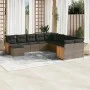 11-piece garden sofa set and gray synthetic rattan cushions by , Garden sets - Ref: Foro24-3260653, Price: 668,65 €, Discount: %