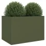 Pflanzgefäß aus kaltgewalztem Stahl in Olivgrün, 62 x 40 x 39 cm von , Töpfe und Pflanzgefäße - Ref: Foro24-841598, Preis: 57...