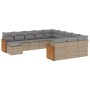 Set de sofás de jardín 12 pzas y cojines ratán sintético marrón de , Conjuntos de jardín - Ref: Foro24-3260666, Precio: 799,0...