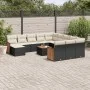 Garden sofa and cushion set 13 pieces black synthetic rattan by , Garden sets - Ref: Foro24-3260670, Price: 786,08 €, Discoun...