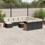 Set de sofás de jardín y cojines 13 pzas ratán sintético negro de , Conjuntos de jardín - Ref: Foro24-3260670, Precio: 786,17...