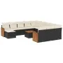 Set de sofás de jardín y cojines 13 pzas ratán sintético negro de , Conjuntos de jardín - Ref: Foro24-3260670, Precio: 788,02...