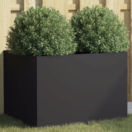 Schwarzer Pflanzkasten aus kaltgewalztem Stahl, 62 x 47 x 46 cm von , Töpfe und Pflanzgefäße - Ref: Foro24-841601, Preis: 71,...