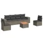 7-piece garden sofa set with gray PE rattan cushions by , Garden sets - Ref: Foro24-3225395, Price: 421,85 €, Discount: %