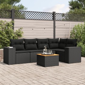 6-piece garden sofa set and black synthetic rattan cushions by , Garden sets - Ref: Foro24-3225432, Price: 416,68 €, Discount: %