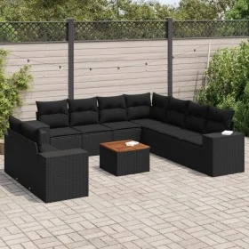 Garden sofa set 10 pieces with black synthetic rattan cushions by , Garden sets - Ref: Foro24-3225509, Price: 759,80 €, Disco...