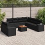 Garden sofa set 10 pieces with black synthetic rattan cushions by , Garden sets - Ref: Foro24-3225509, Price: 730,01 €, Disco...
