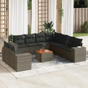 Set de sofás de jardín 10 pzas con cojines ratán sintético gris de , Conjuntos de jardín - Ref: Foro24-3225514, Precio: 663,8...