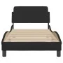 Bettrahmen mit schwarzem Stoffkopfteil 90x200 cm von , Betten und Lattenroste - Ref: Foro24-373107, Preis: 129,82 €, Rabatt: %
