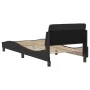 Bettrahmen mit schwarzem Stoffkopfteil 90x200 cm von , Betten und Lattenroste - Ref: Foro24-373107, Preis: 129,82 €, Rabatt: %