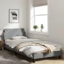 Hellgrauer Stoffbettrahmen mit Kopfteil 90x200 cm von , Betten und Lattenroste - Ref: Foro24-373105, Preis: 106,24 €, Rabatt: %