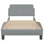 Light gray fabric bed frame with headboard 90x200 cm by , Beds and slatted bases - Ref: Foro24-373105, Price: 111,73 €, Disco...