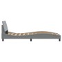 Light gray fabric bed frame with headboard 90x200 cm by , Beds and slatted bases - Ref: Foro24-373105, Price: 111,73 €, Disco...