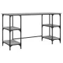 Sonoma grauer Schreibtisch aus Holzwerkstoff und Metall, 140 x 50 x 75 cm von , Schreibtische - Ref: Foro24-845329, Preis: 90...
