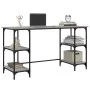 Sonoma grauer Schreibtisch aus Holzwerkstoff und Metall, 140 x 50 x 75 cm von , Schreibtische - Ref: Foro24-845329, Preis: 90...