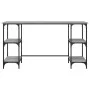 Sonoma grauer Schreibtisch aus Holzwerkstoff und Metall, 140 x 50 x 75 cm von , Schreibtische - Ref: Foro24-845329, Preis: 90...