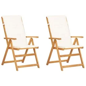 Reclining garden chairs 2 pcs solid acacia wood brown by vidaXL, Garden chairs - Ref: Foro24-45937, Price: 139,91 €, Discount: %