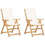 Reclining garden chairs 2 pcs solid acacia wood brown by vidaXL, Garden chairs - Ref: Foro24-45937, Price: 141,68 €, Discount: %