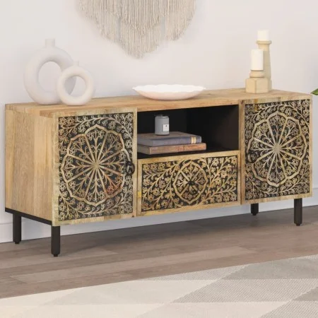 Solid mango wood TV cabinet 105x33x46 cm by , TV Furniture - Ref: Foro24-358226, Price: 193,02 €, Discount: %