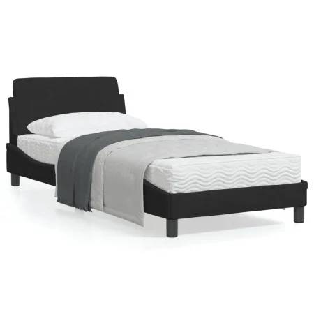 Estructura de cama con cabecero de terciopelo negro 90x190 cm de , Camas y somieres - Ref: Foro24-373094, Precio: 108,77 €, D...