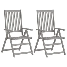 Verstellbare Gartenstühle 2 Stk. massives Akazienholz grau von vidaXL, Gartenstühle - Ref: Foro24-45938, Preis: 105,26 €, Rab...