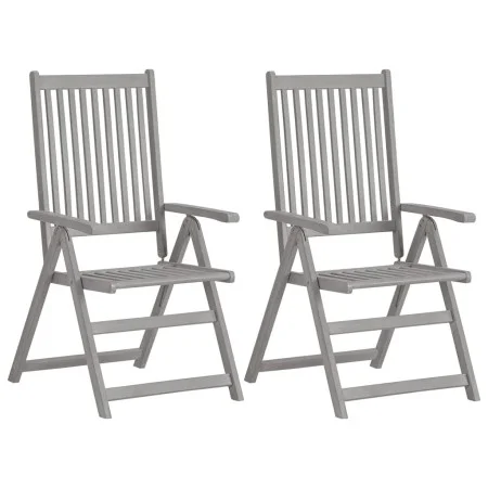 Verstellbare Gartenstühle 2 Stk. massives Akazienholz grau von vidaXL, Gartenstühle - Ref: Foro24-45938, Preis: 129,29 €, Rab...