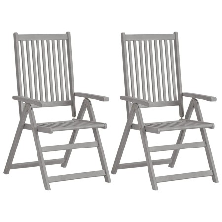 Verstellbare Gartenstühle 2 Stk. massives Akazienholz grau von vidaXL, Gartenstühle - Ref: Foro24-45938, Preis: 139,19 €, Rab...