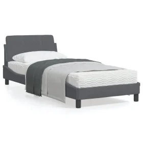 Estructura de cama con cabecero terciopelo gris oscuro 90x200cm de , Camas y somieres - Ref: Foro24-373113, Precio: 126,32 €,...