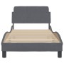 Dark gray velvet bed frame with headboard 90x200cm by , Beds and slatted bases - Ref: Foro24-373113, Price: 136,69 €, Discoun...
