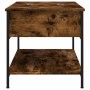 Engineered wood coffee table metal smoke oak 100x50x50 cm by , Coffee table - Ref: Foro24-845348, Price: 64,83 €, Discount: %