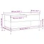 Engineered wood coffee table metal smoke oak 100x50x50 cm by , Coffee table - Ref: Foro24-845348, Price: 64,06 €, Discount: %